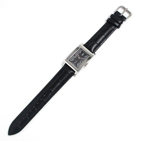 1 иен ~ 3 месяцев с гарантией отполирован прекрасный товар подлинный товар стандартный популярный BVLGARI BVLGARY Rettangolo RT45S кожа ремень самозаводящиеся часы черный мужской часы 