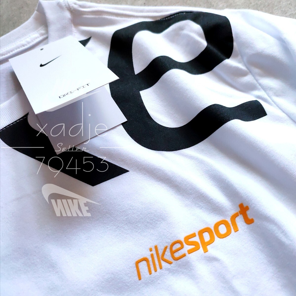 新品 正規品 NIKE ナイキ上下セット Tシャツ ハーフパンツ ロゴ プリント セットアップ NIKE SPORT 白 ホワイト 黒 ブラック Mの画像3