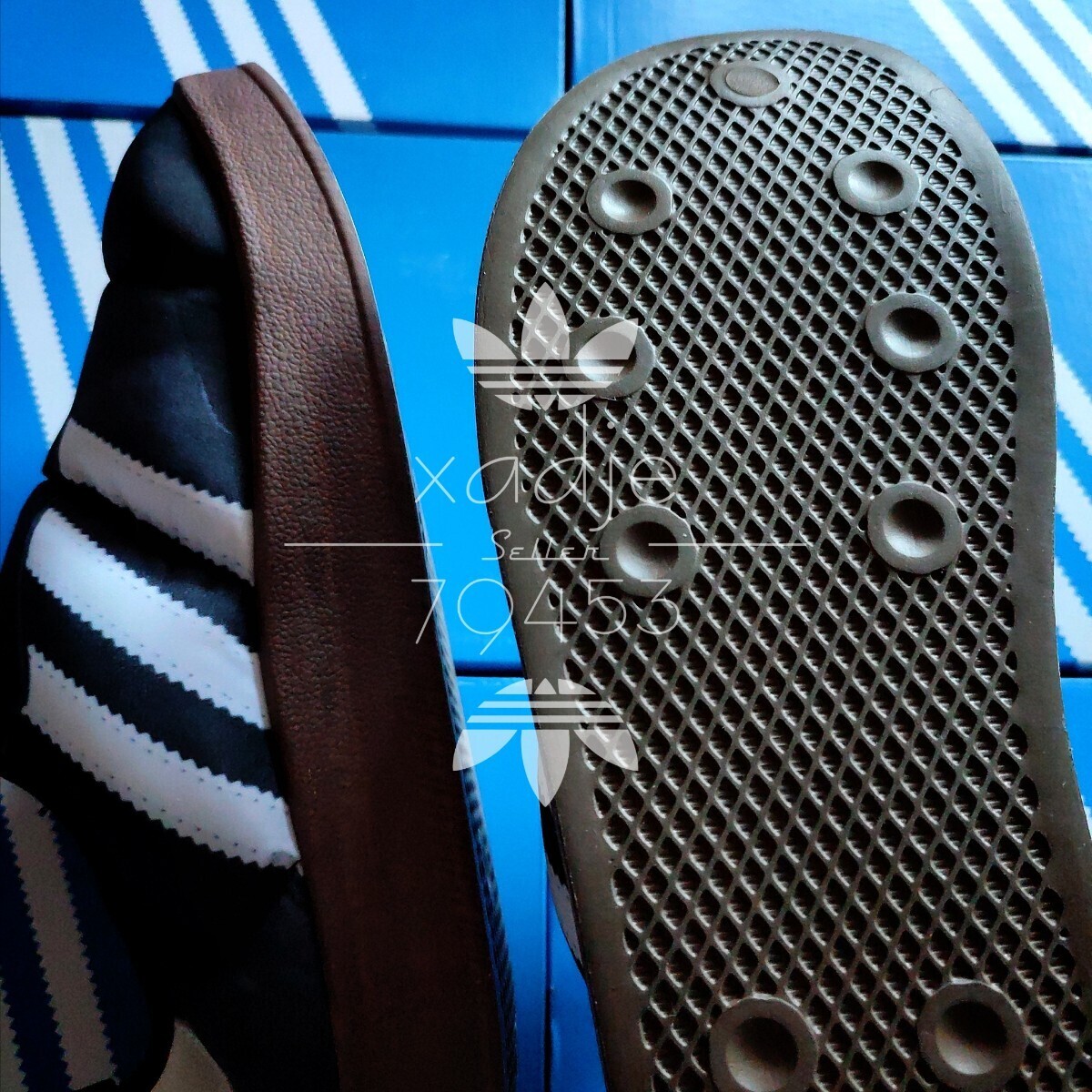 新品 正規品 adidas originals アディダス オリジナルス パフィレッタ サンダル スリッポン 黒 白 サンバ SAMBA 26.5cm 箱付きの画像7