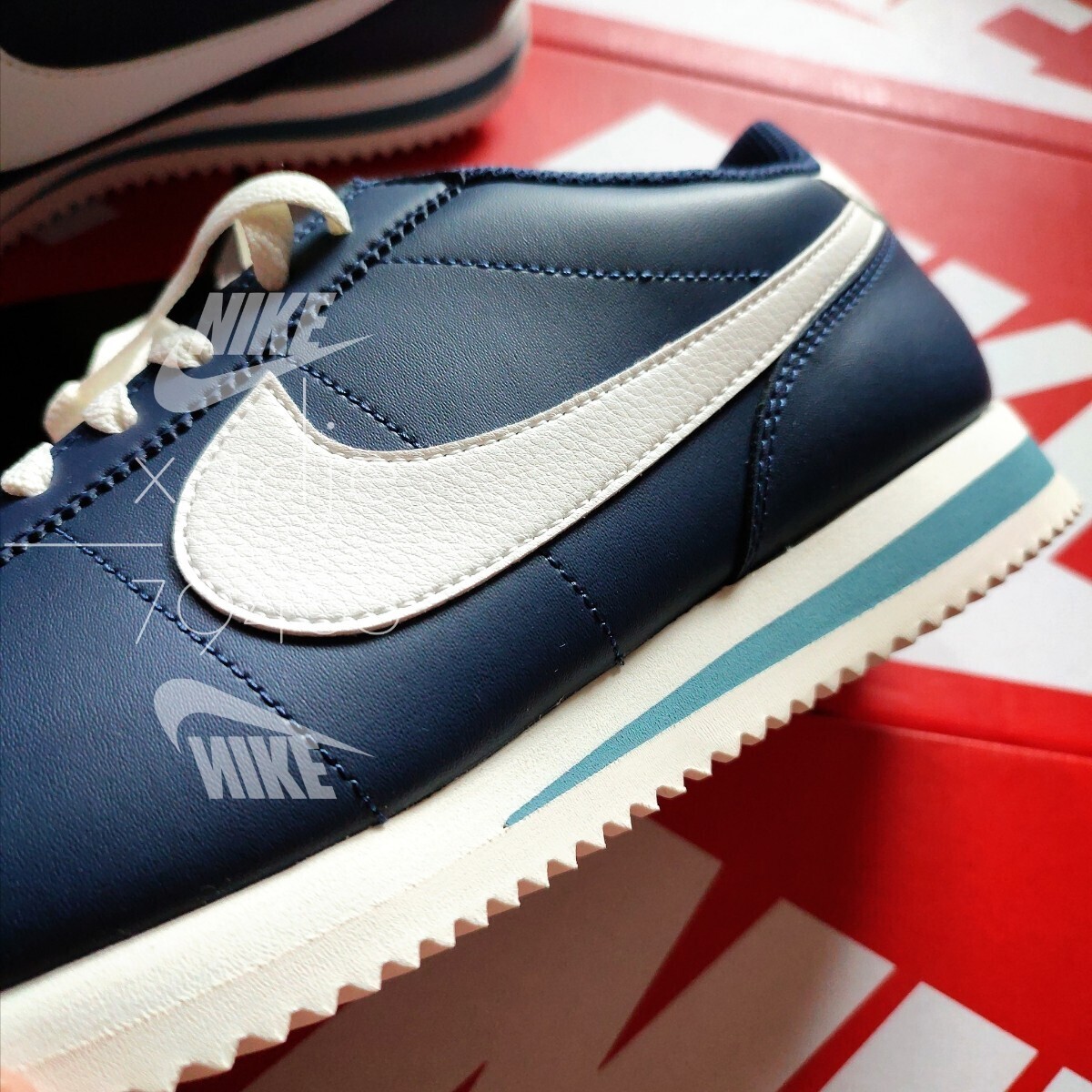 新品 正規品 NIKE ナイキ CORTEZ コルテッツ 紺 ネイビー 白 セイル 26.5cm US8.5 箱付きの画像2