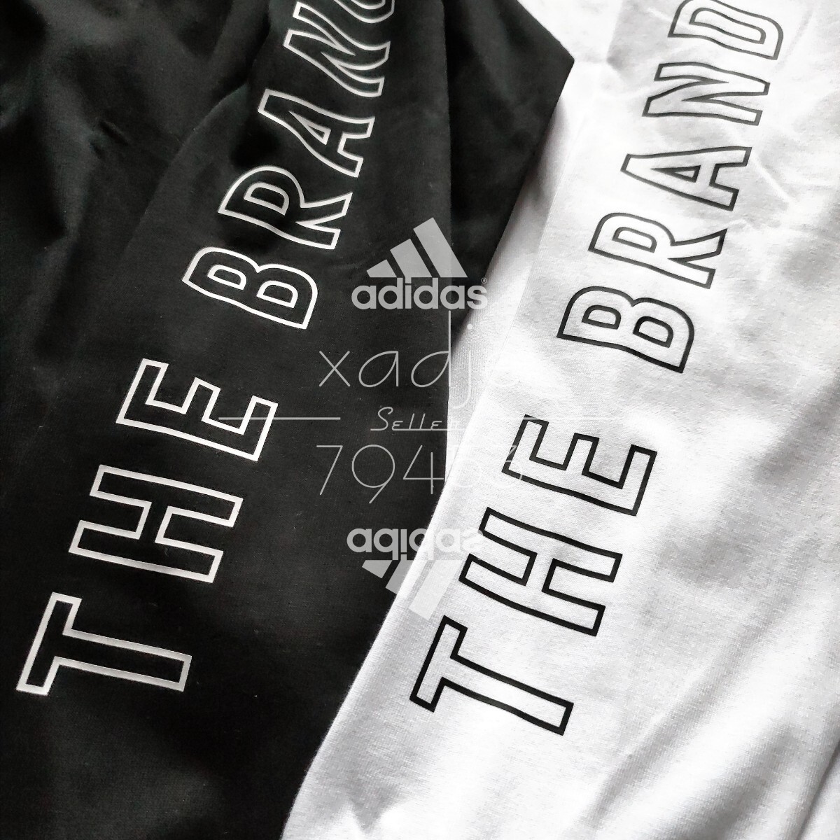  новый товар стандартный товар adidas Adidas 2 шт. комплект длинный рукав long T принт THREE STRIPES чёрный черный белый белый Logo принт толстый M