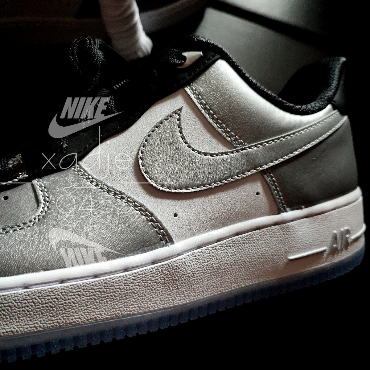  new goods regular goods NIKE Nike AIR FORCE1 LOW Air Force 1 low 07 SE silver silver white black WMNS 28.5cm ( real quality 28cm) US11.5 change cord box attaching 