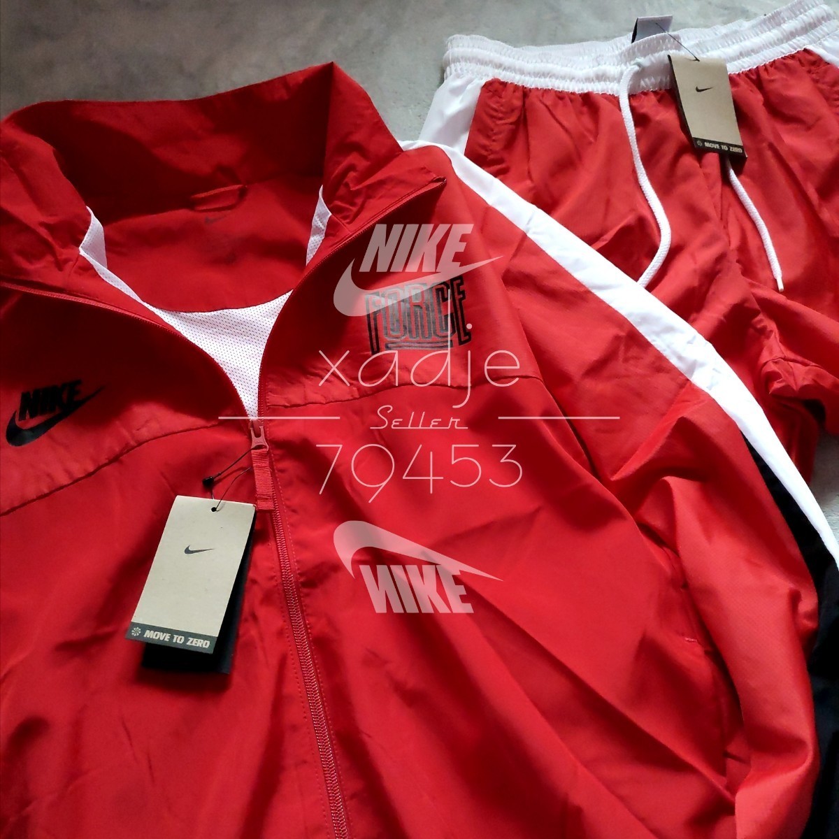  новый товар стандартный товар NIKE Nike Wind брейкер верх и низ в комплекте нейлон жакет брюки FORCE выставить красный красный сетка имеется XL