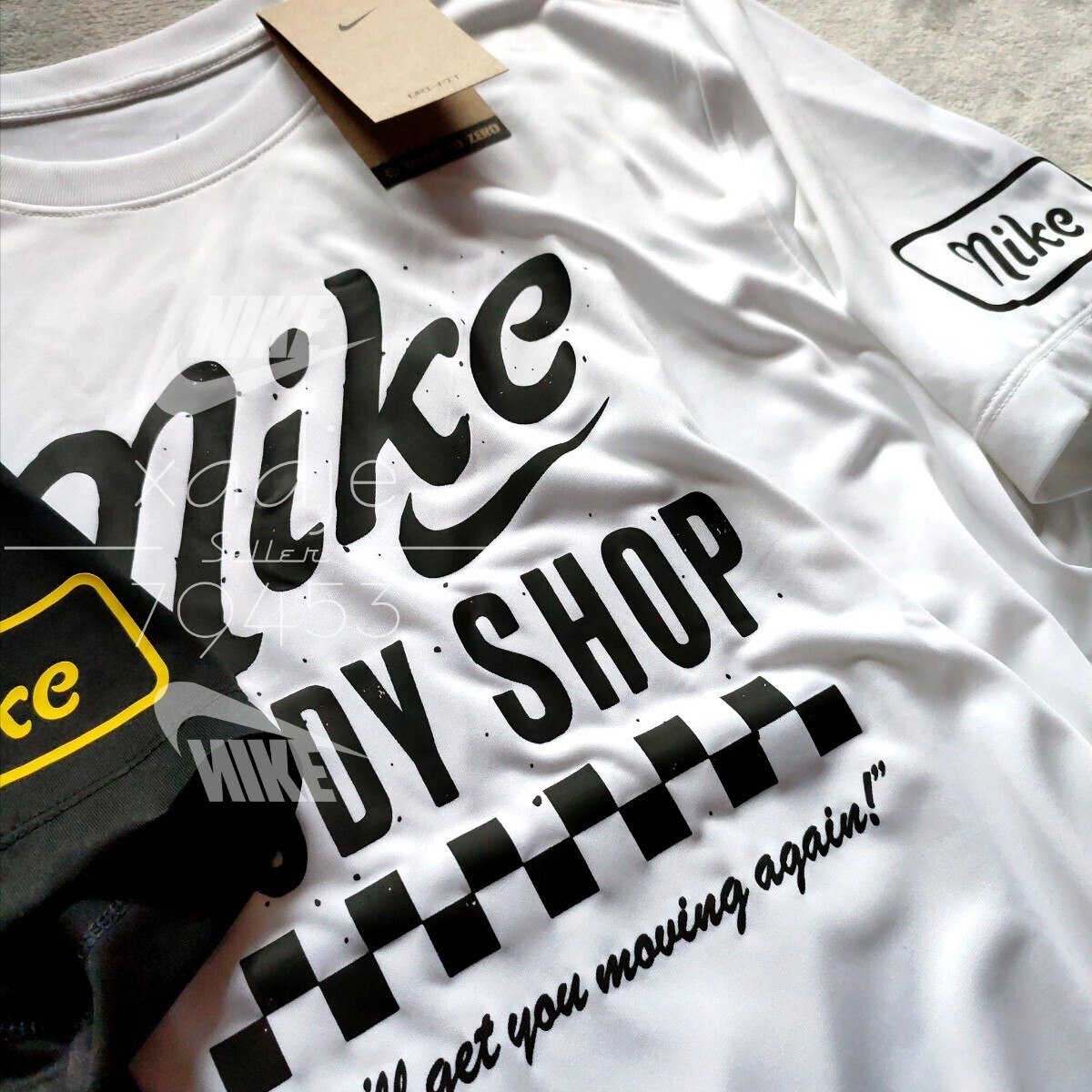 新品 正規品 NIKE ナイキ BODY SHOP ジャージ 半袖 Tシャツ 2枚セット 黒 ブラック 白 ホワイト ロゴ プリント 2XL XXL_画像5