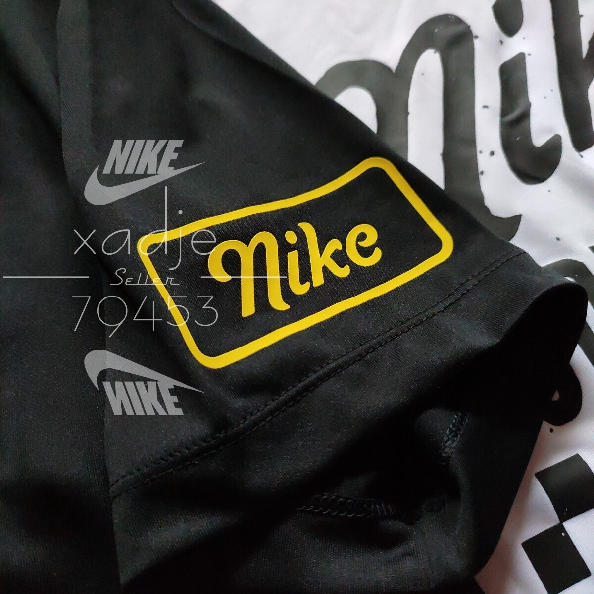 новый товар стандартный товар NIKE Nike BODY SHOP джерси короткий рукав футболка 2 шт. комплект чёрный черный белый белый Logo принт L