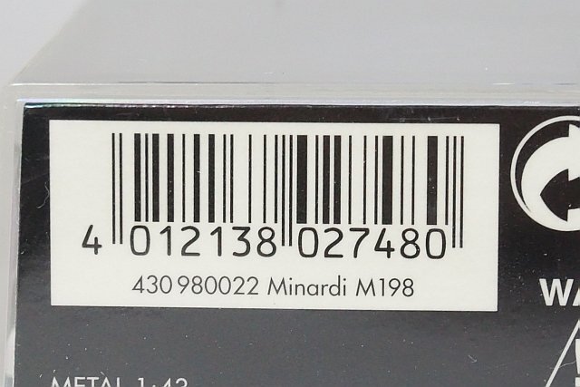 ミニチャンプス PMA 1/43 Minardi ミナルディ M198 中野信治 #22 430980022の画像5