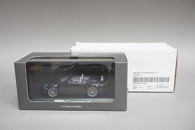  Minichamps PMA 1/43 Porsche Porsche 911 (992) Carrera 4 кабриолет черный дилер специальный заказ WAP0201770K