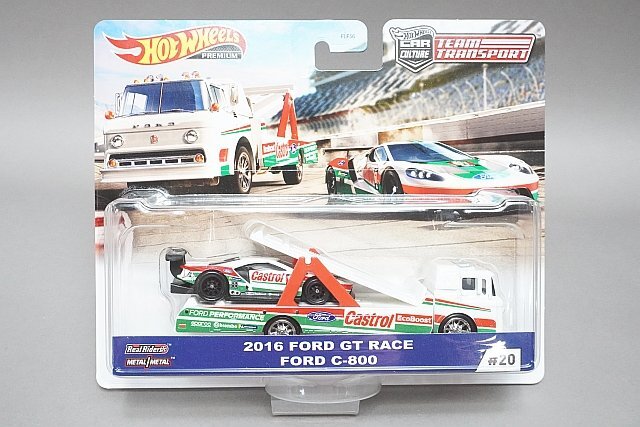 Hot Wheels ホットウィール 1/64 チームトランスポート 2016 フォード GT レース & FORD C-800_画像1