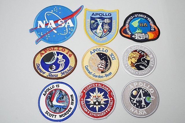 ★ NASA ナサ ロゴ / アポロ計画 アポロ14号 / アポロ15号 ワッペン / パッチ ベロクロなし 9点セット_画像1
