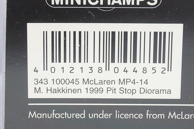 ミニチャンプス PMA 1/43 McLaren マクラーレン MP4-14 M.ハッキネン 1999 #1 ピットストップジオラマ 343100045_画像5