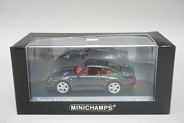 ミニチャンプス PMA 1/43 Porsche ポルシェ 911 turbo 1995 ブラックメタリック 430069209_画像3