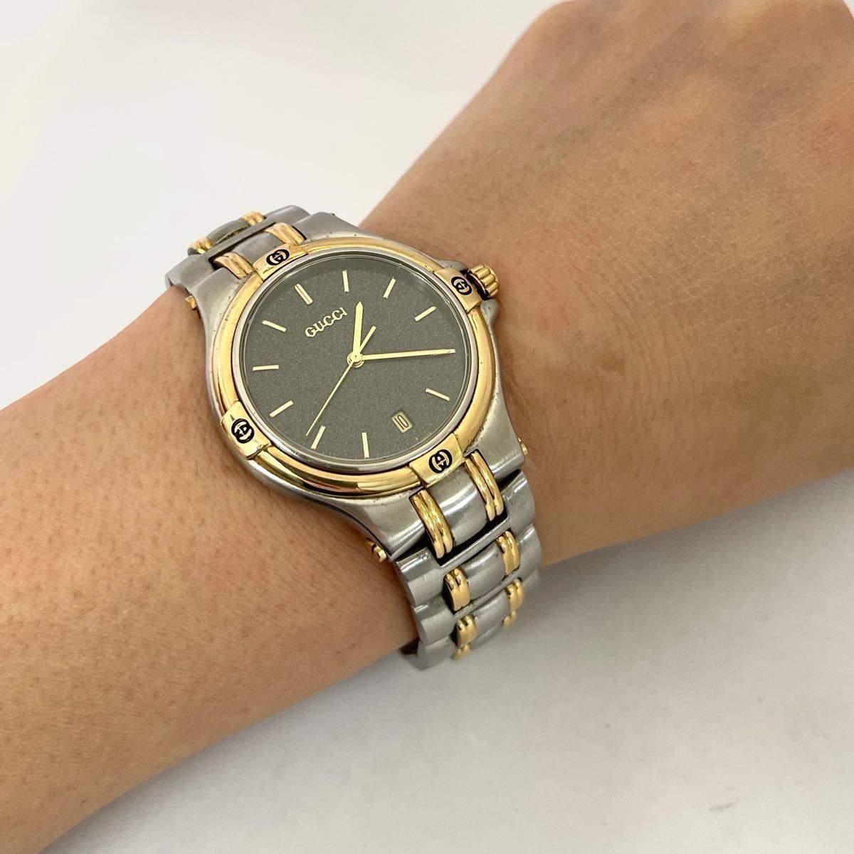稼働 美品 GUCCI 9040m 腕時計 メンズ グッチ 時計 コンビ 稼働 美品 GUCCI 9040m 腕時計 メンズ グッチ 時計 コンビ