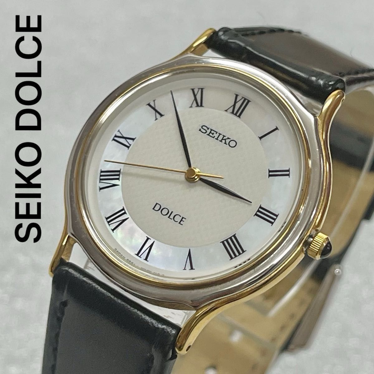 稼働 美品 SEIKO DOLCE シェル文字盤 コンビ ローマン 高級 稼働 美品 SEIKO DOLCE シェル文字盤 コンビ ローマン 高級