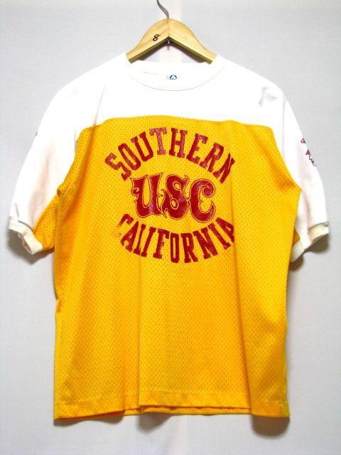 ＠80's vintage ビンテージ University of Southern California 南カルフォルニア大学 スポーツ メッシュTシャツt622 アメリカ古着_画像1