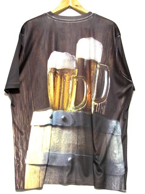 @美品 GET A LIFE ビール ピクチャーＴシャツt643 XXL 2XL アメリカ古着 ビックサイズ 総柄 パロディ 1点もの_画像2