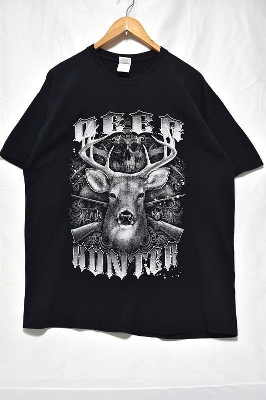 ＠美品 GILDAN ギルダン DEER HUNTER ディアハンター Tシャツt997 アメリカ古着 XL 黒 アート_画像1