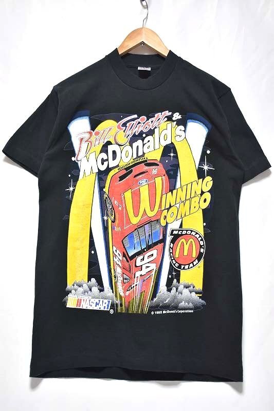 ＠美品 米国製 95s NASCAR ナスカー マクドナルドチームＴシャツtt237 US古着 90s 黒 ブラック_画像1