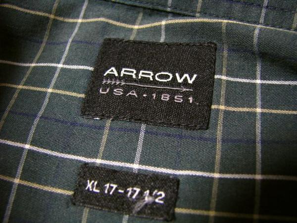 @美品 アロー ARROW ボタンダウン 長袖シャツSL25 xl 深緑 アメリカ古着 ビックサイズ_画像5