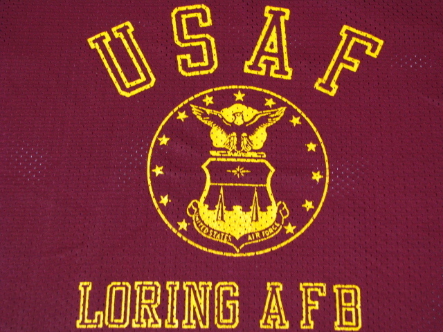 ＠米国製 米軍 ビンテージ ARTEX ローリング空軍基地 メッシュＴシャツt595 実物 ＵＳＡＦ Loring Air Force Base 戦略爆撃機_画像3