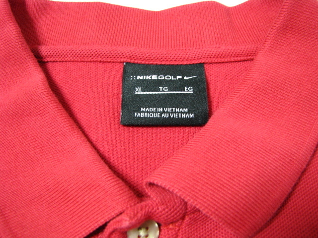 ＠美品 ナイキ NIKE 半袖ポロシャツP86 アメリカ古着 XL 大きいサイズ レッド 赤_画像3