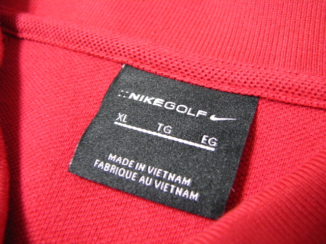 ＠美品 ナイキ NIKE 半袖ポロシャツP86 アメリカ古着 XL 大きいサイズ レッド 赤_画像4