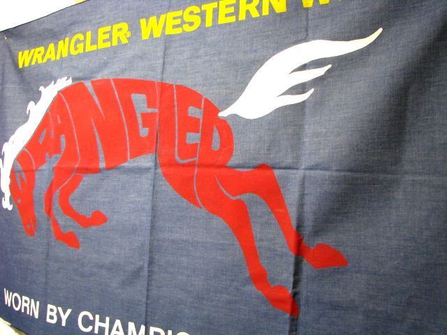 ＠70's ラングラー Wrangler デニム バナー 販促 ディスプレイ 看板 コレクション ブルーベル 内巻き ウエスタン カウボーイ_画像2