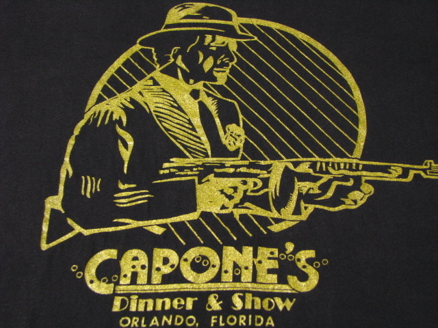 ＠美品 CAPONE'S Dinner Show レストラン カポネ ディナー&ショー Tシャツt802 XL アメリカ古着 ビックサイズ ブラック_画像4