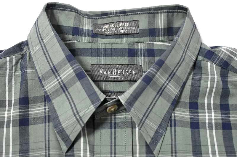 ＠美品 バンヒューセン VANHEUSEN 半袖シャツst541 L アメリカ古着 チェック_画像3