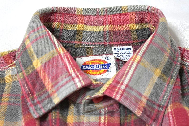 ＠美品 ディッキーズ Dickies 長袖ヘビーフランネルシャツHF288 アメリカ古着 XL 大きいサイズ ビックサイズ_画像3