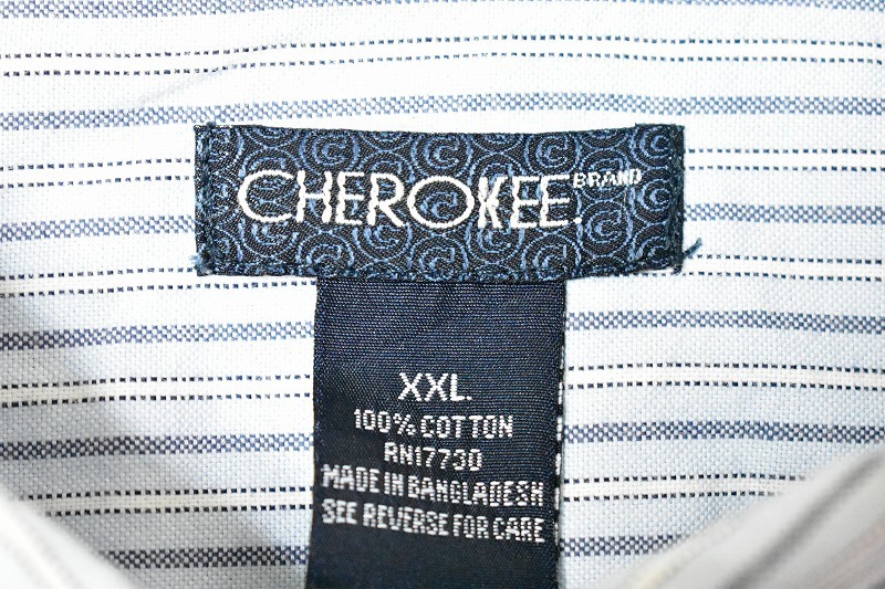 @チェロキー Cherokee ボタンダウン長袖ストライプシャツsl255 XXL 大きいサイズ アメリカ古着_画像4