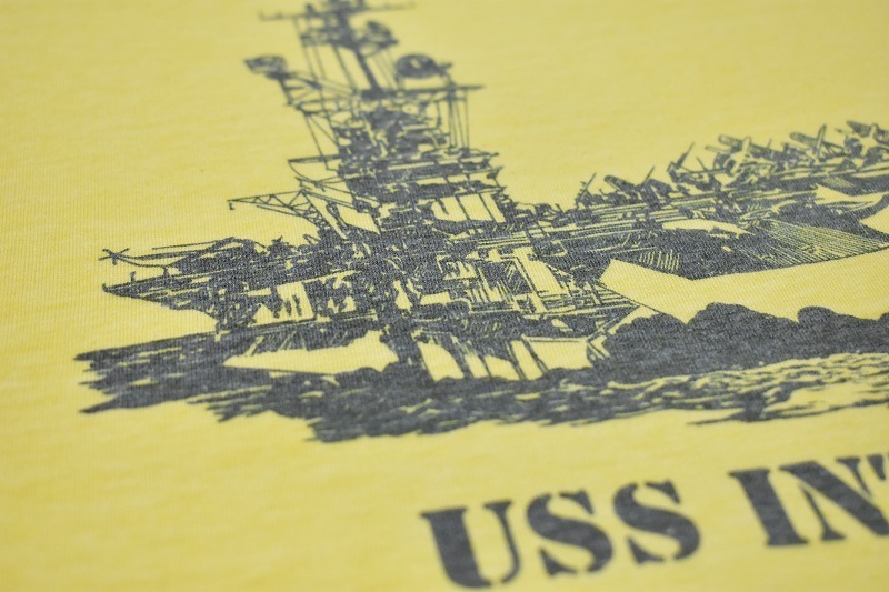 ＠美品 80's 染み込みプリント USS Intrepid CV CVA CVS-11 空母イントレピッド Ｔシャツt964 L 80年代 ビンテージ 米軍 空母 沈黙の戦艦_画像6