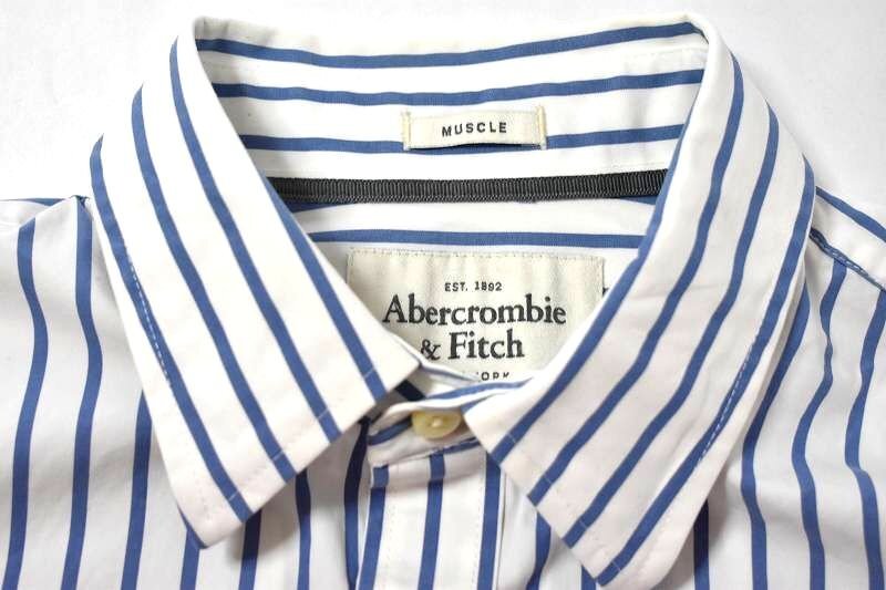 ＠美品 アバクロンビー&フィッチ Abercrombie & Fitch ストライプ長袖シャツSL453 L アメリカ古着_画像3