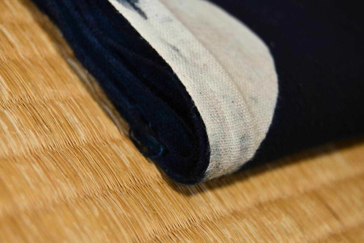 古布　筒描き1幅　抱き茗荷紋　243ｃｍ 　アート　リメイク　創作材料　手織り木綿_画像6