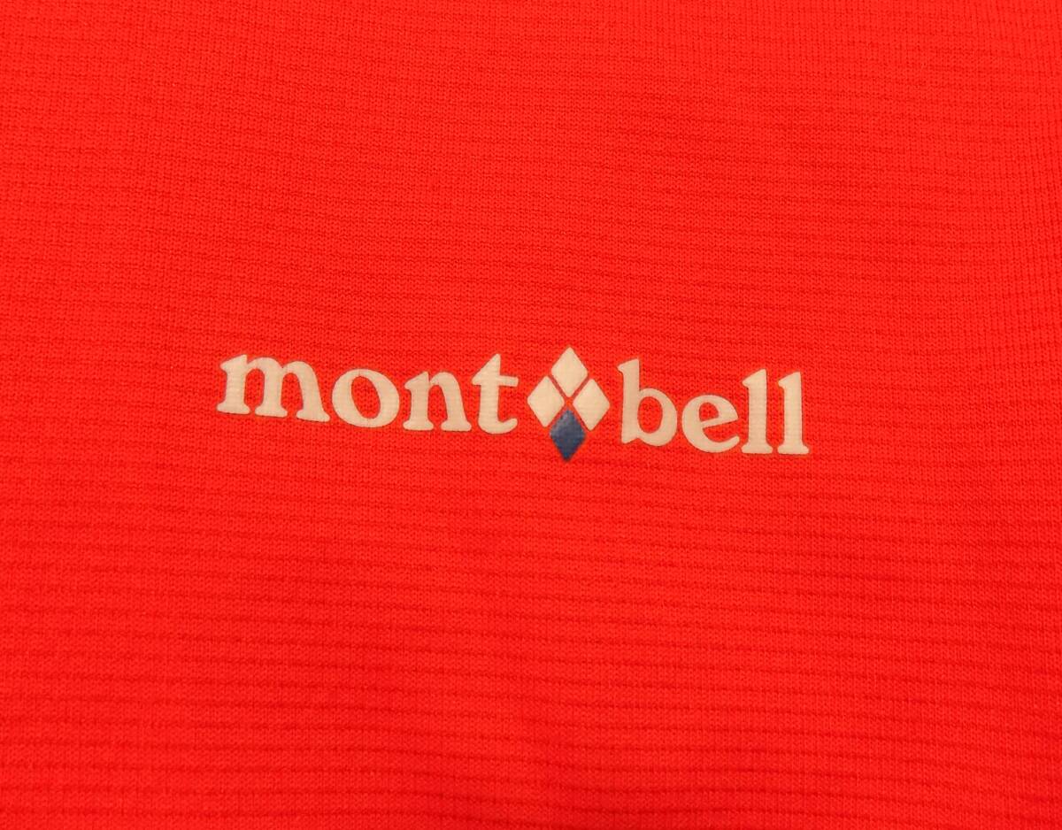 モンベル mon bell 濃オレンジ×ダークグレー ハーフジップ 半袖シャツ M （官X2 ）の画像4