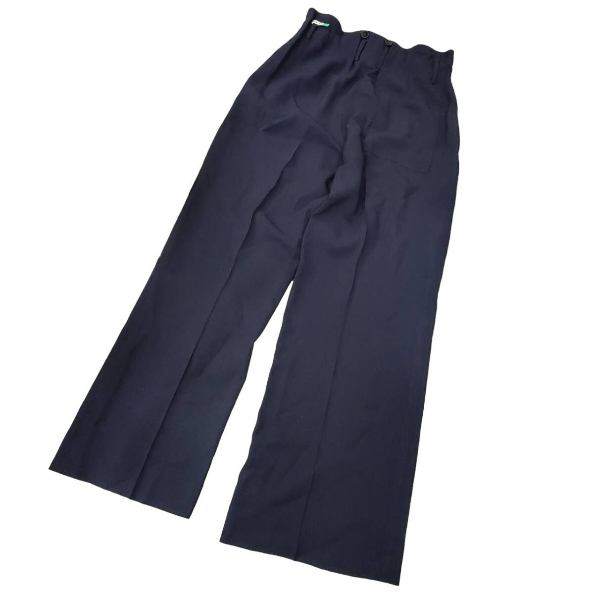 #68 3.1 Phillip Lim Philip * обод слаксы брюки размер 2 темно-синий темно-синий цвет специальный ремень имеется искусственный шелк 98% женский брюки 