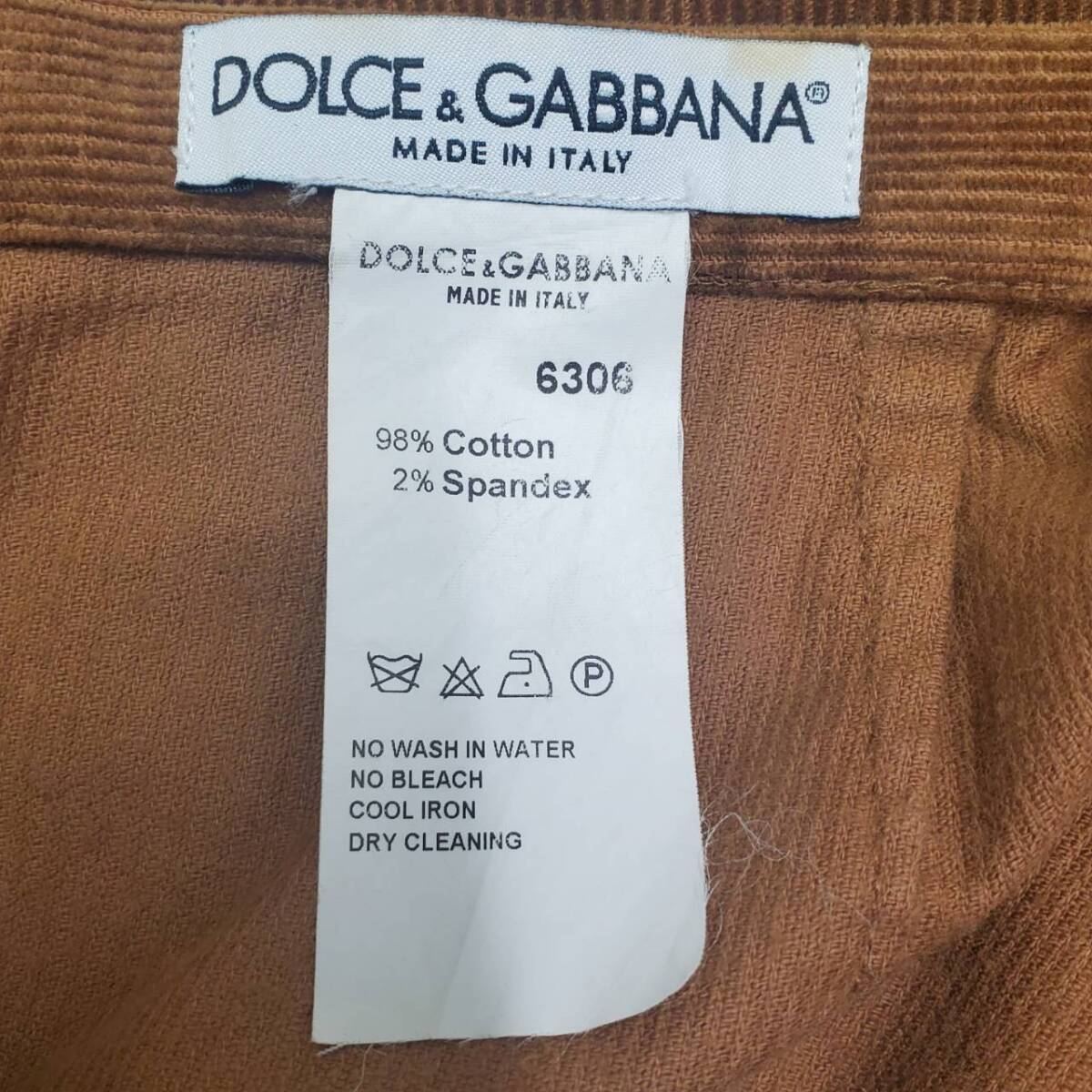 #98 Dolce&Gabbana ドルチェ＆ガッバーナ コーデュロイ スカート サイズ44 スカート イタリア製 ブラウン F103 6306 アパレル ボトムス_画像9