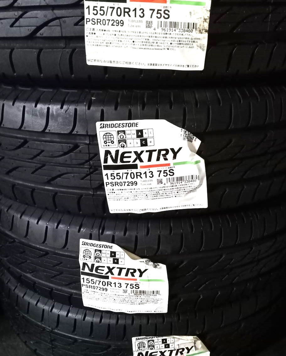 【22年製/送料・税込/新品タイヤ】ブリヂストン NEXTRY 155/70R13 75S ネクストリー★4本setの画像1