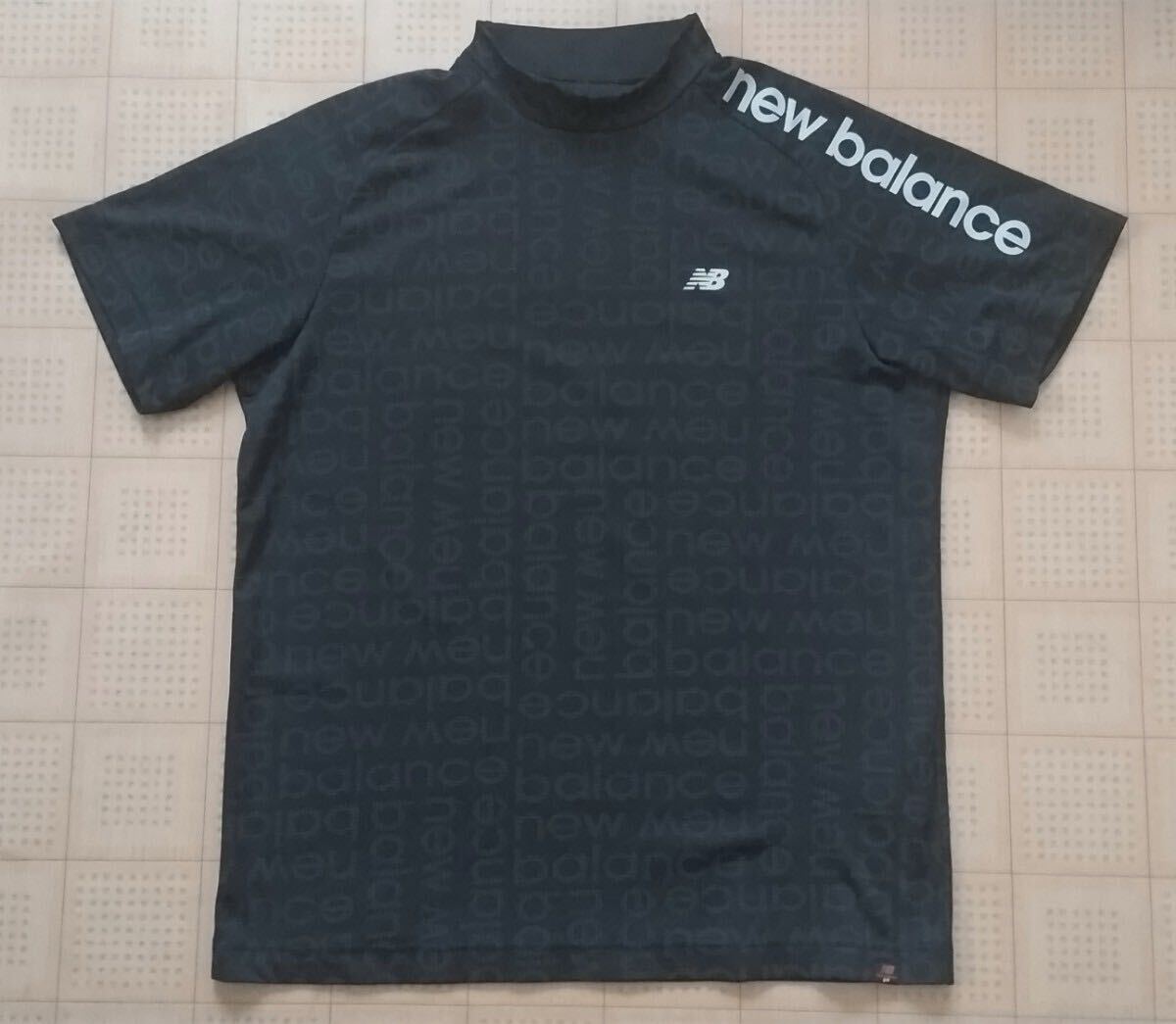 即決 New Balance GOLF メンズ半袖モックネックシャツ ブラック 6サイズ XLサイズ相当 ニューバランス ゴルフ