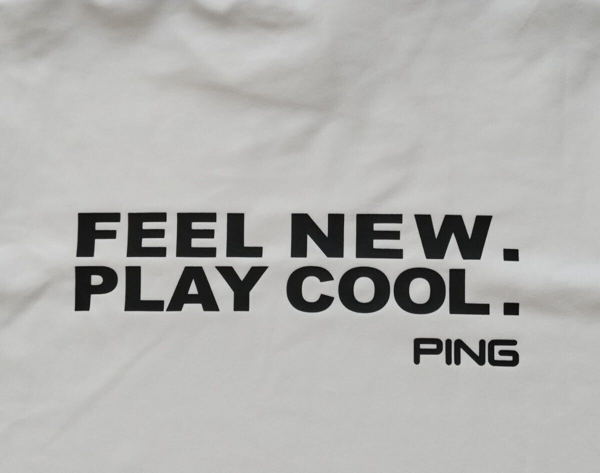即決 PING GOLF 半袖モックネックシャツ ホワイト Mサイズ ピンゴルフ