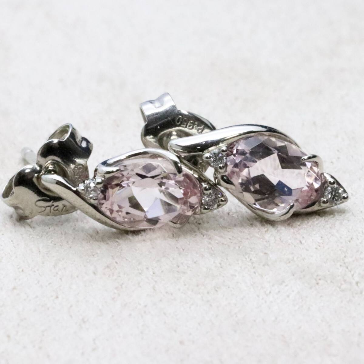  Star Jewelry Pt950 бриллиант × розовый Stone STAR JEWELRY серьги /24-63S