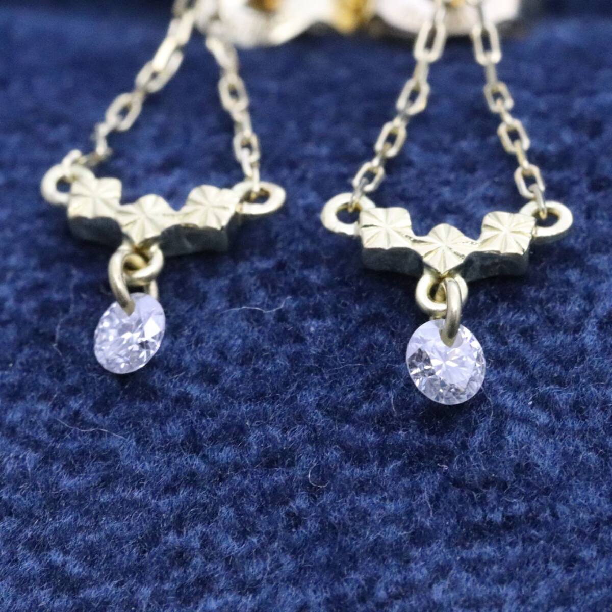  Ahkah earrings K18(750) diamond 0.03ct bin duji-vuruAHKAH /24-70S