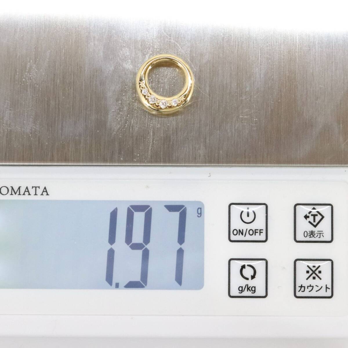 田崎真珠 ネックレストップ K18(750) ダイヤモンド 0.06ct サークル ゴールド TASAKI タサキ /24-33