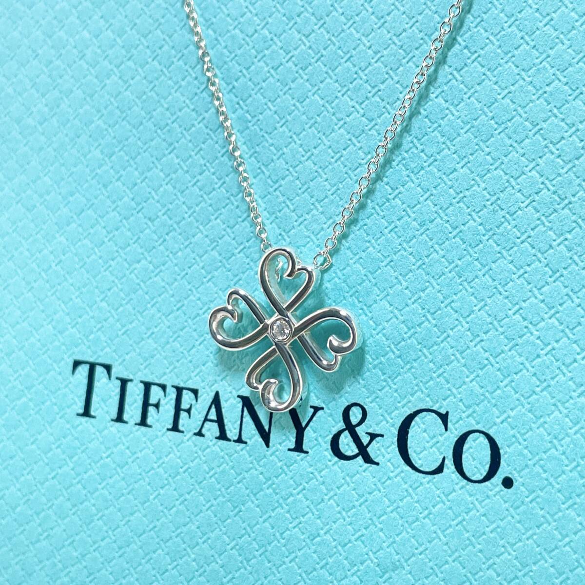 ティファニー ラビングハート 1P ダイヤ ネックレス クローバー シルバー925 Tiffany&Co./24-725