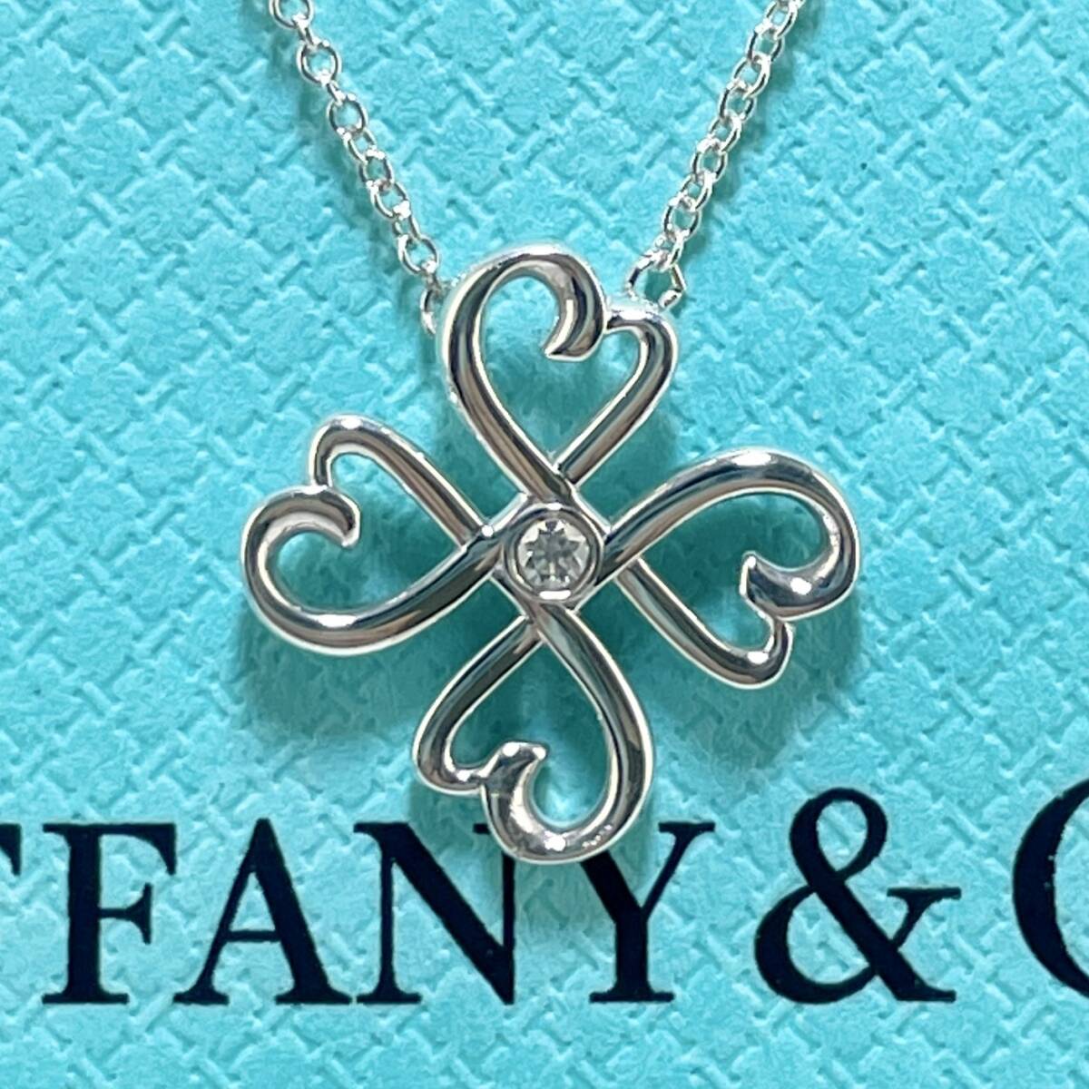 ティファニー ラビングハート 1P ダイヤ ネックレス クローバー シルバー925 Tiffany&Co./24-725_画像1