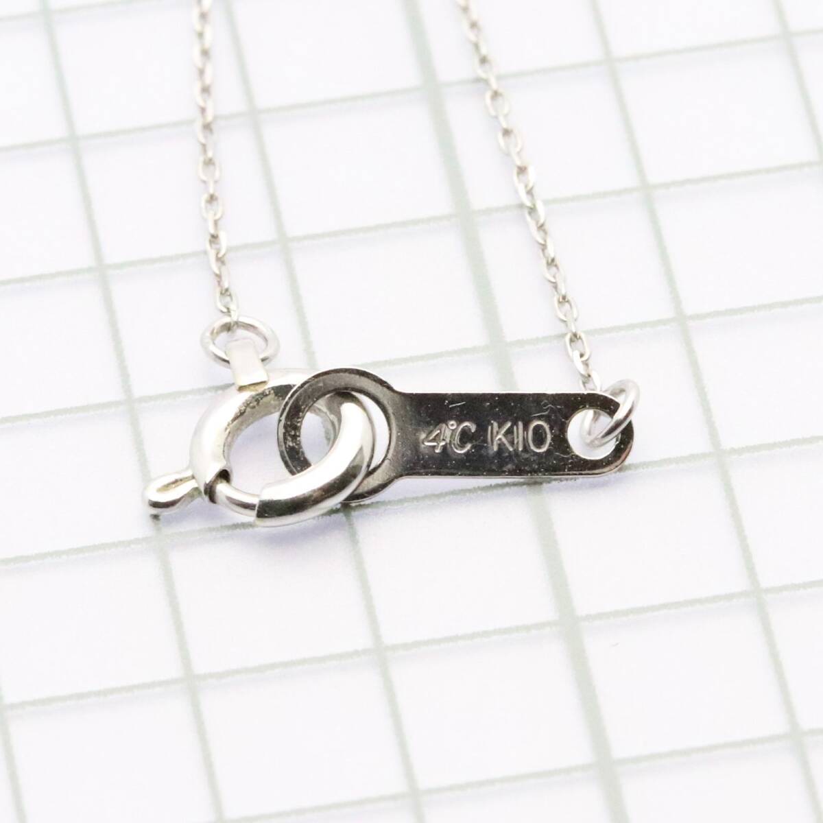 4℃ ネックレス K10 クリアストーン 3連 ホワイトゴールド ヨンドシー /24-618 4℃ ネックレス K10 クリアストーン 3連 ホワイトゴールド ヨンドシー /24-618