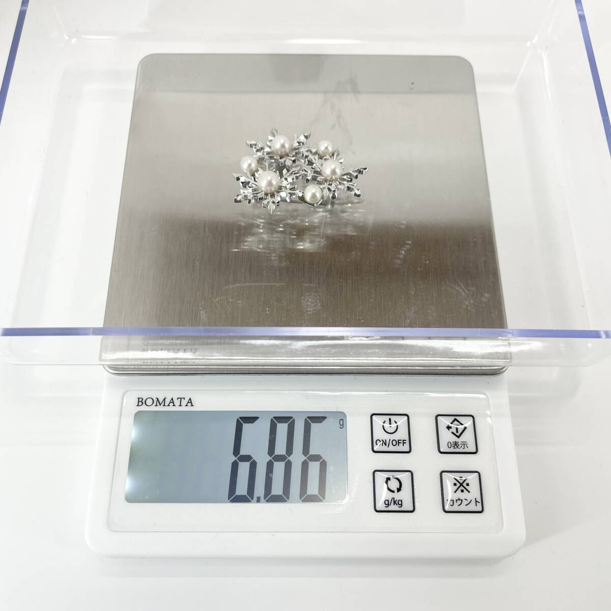 MIKIMOTO(ミキモト) ブローチ シルバー パール 真珠 雪 結晶 MIKIMOTO(ミキモト) ブローチ シルバー パール 真珠 雪 結晶