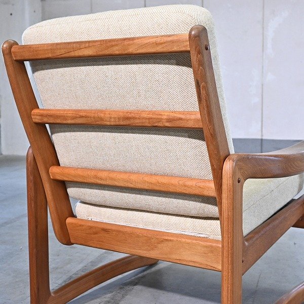 K.D.FURNITURE/ケーディーファニチャー アームソファa チーク無垢材 北欧デザイン ハイバック 曲線 シンプル 椅子 ナチュラル 重厚感の画像2