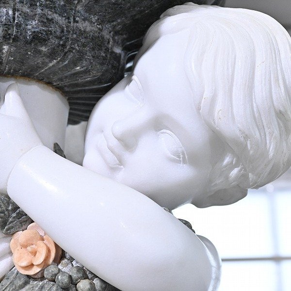 【引取限定】イタリア製 エンゼル ガーデニングオブジェa エンジェル 天使 大理石 ヨーロピアン 高級 重厚 店舗什器 彫刻_画像3