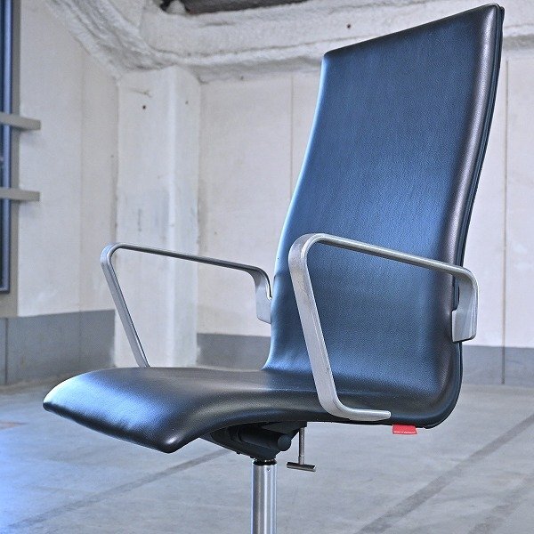 フリッツハンセン 60万「OXFORD/オックスフォード」キャスターチェアa 昇降機能 ミディアムハイバック 本革 椅子 FRITZ HANSEN_画像1
