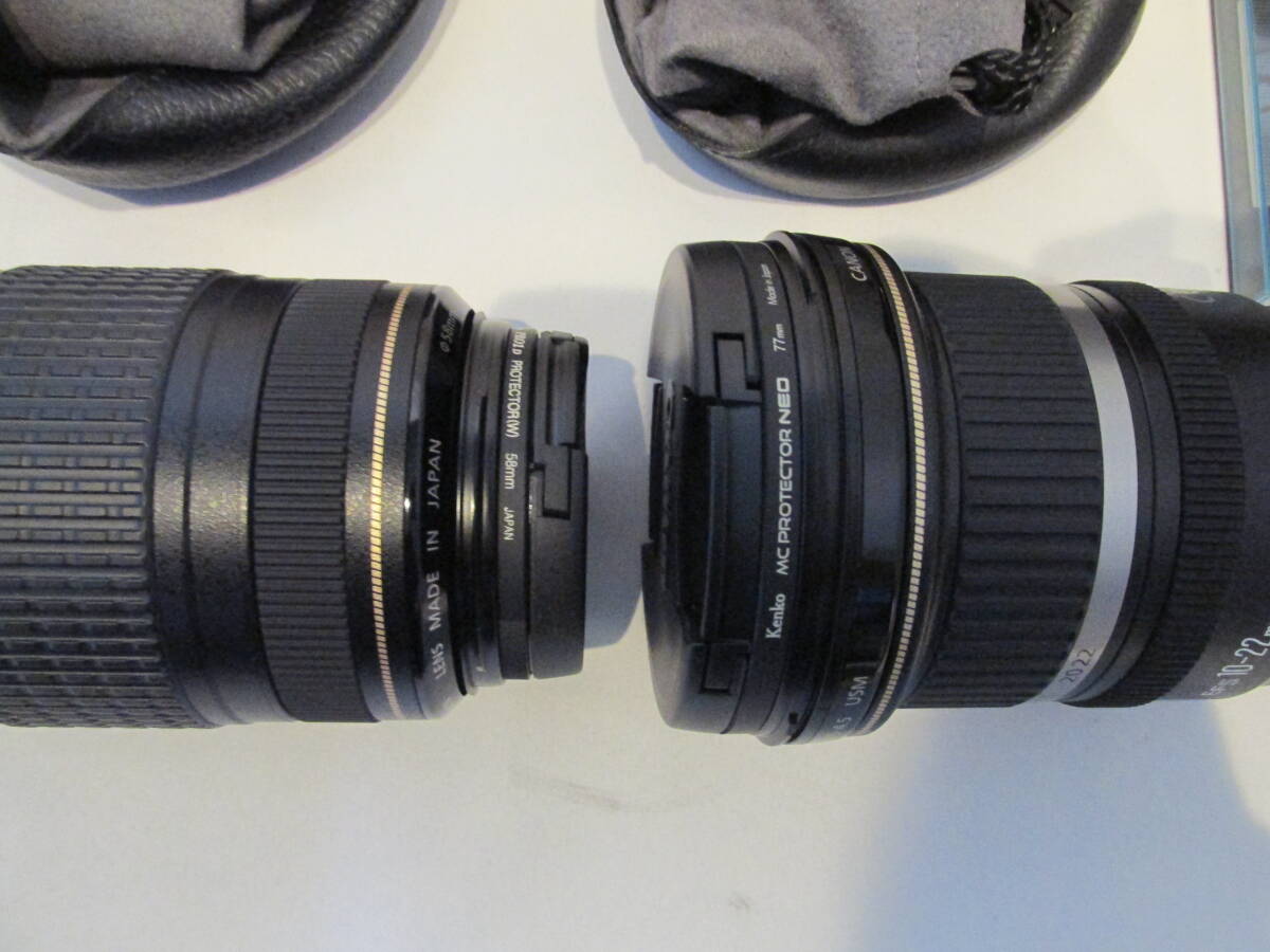 美品 Canon キャノンEFS10-22mm F3.5-4.5 USM+ EF 70-300mm F4-5.6 IS USM ２点の画像8